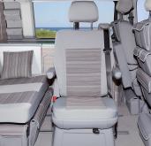 Brandrup T5 VW CALIFORNIA Second Skin Seat covers for Rotary Fifth Seat Warm Grey