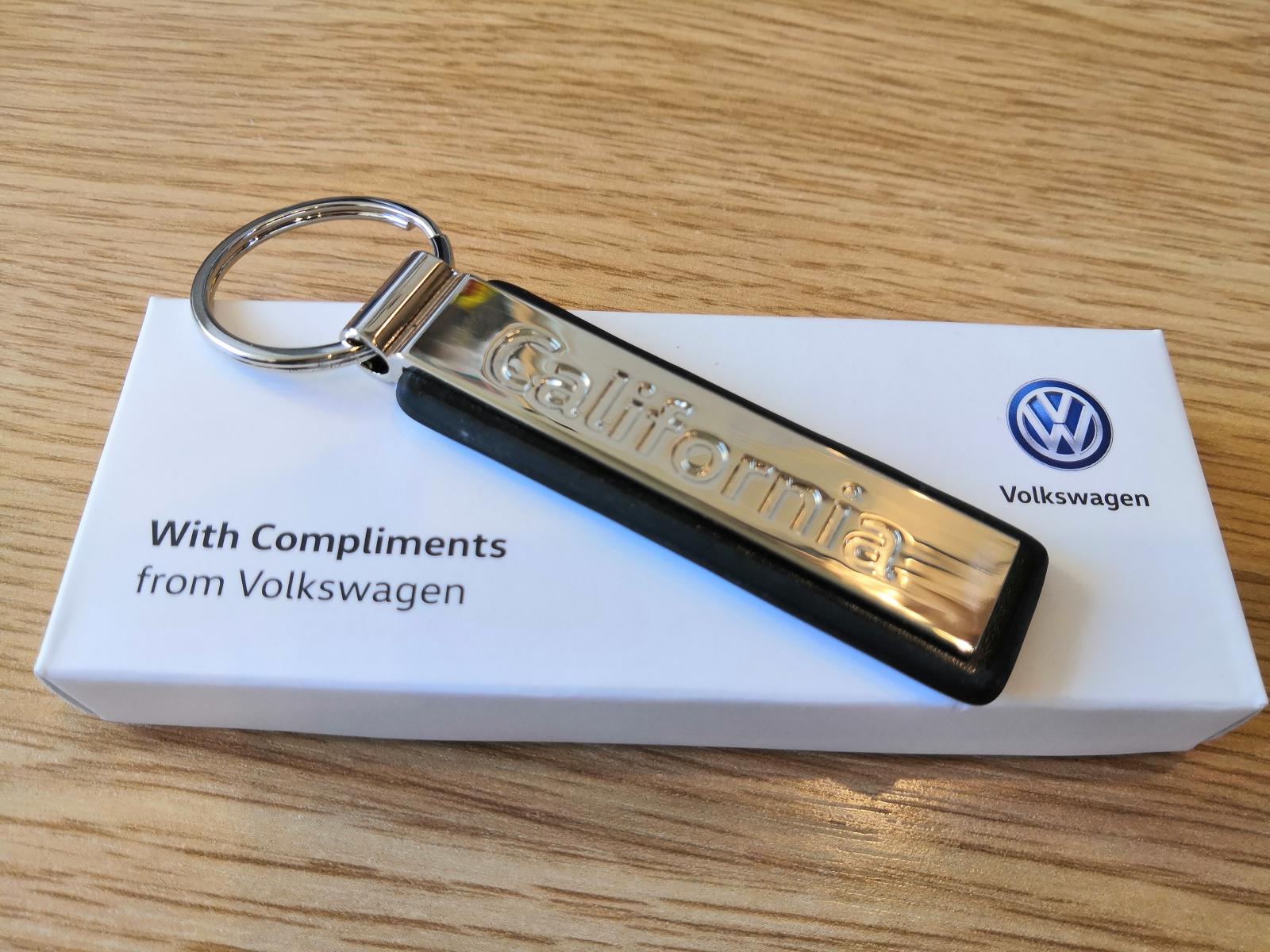 Rectangle Caravan Metal Keyring Keys Supplied With Gift Box Blue Design