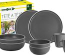 BRUNNER, TÊTE-Â-TÊTE 8-piece melamine dining set - Dolomit Grey